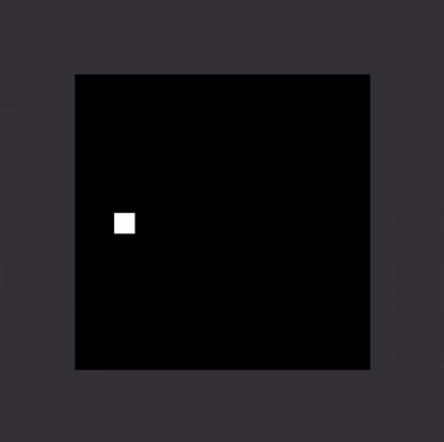 2D smoke simulation showing a white jet forming vortices inside a square domain